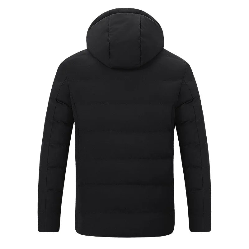 Smart Heating Cotton Jacket for Men with USB Hood Electric Thermal Constant Temperature Clothing Warm Polyester Inner Fabric
