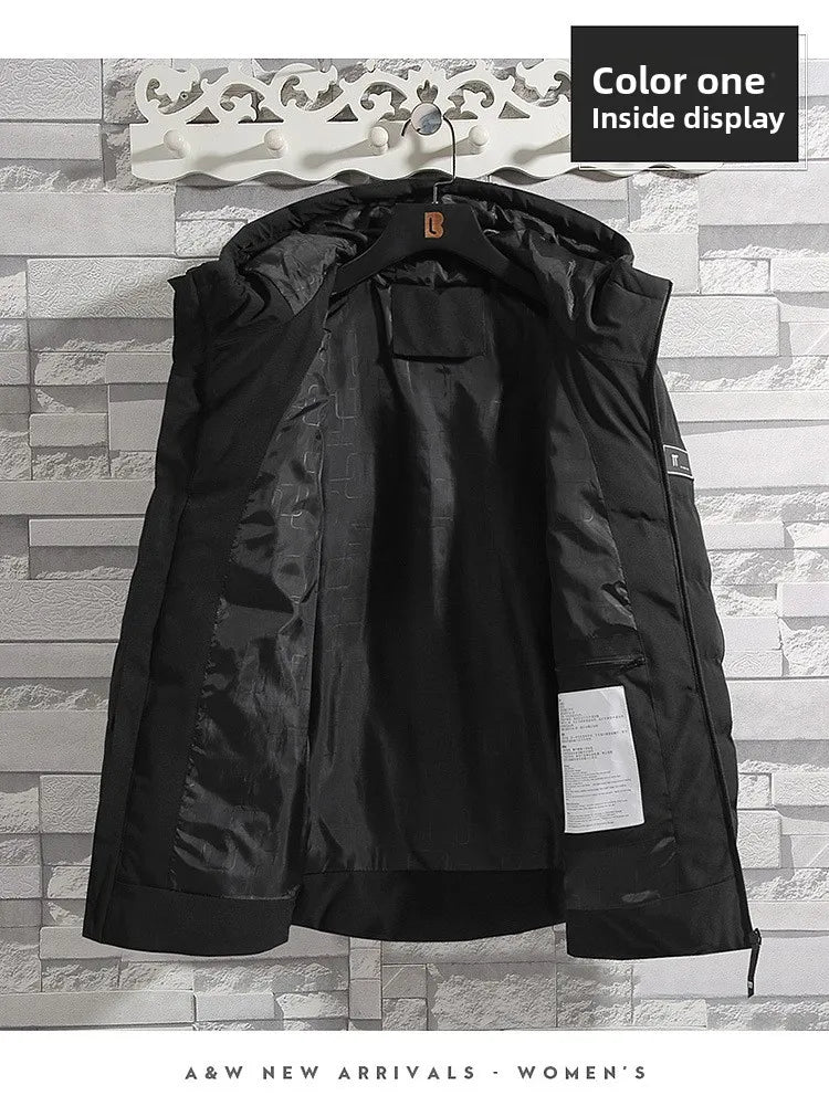 Smart Heating Cotton Jacket for Men with USB Hood Electric Thermal Constant Temperature Clothing Warm Polyester Inner Fabric