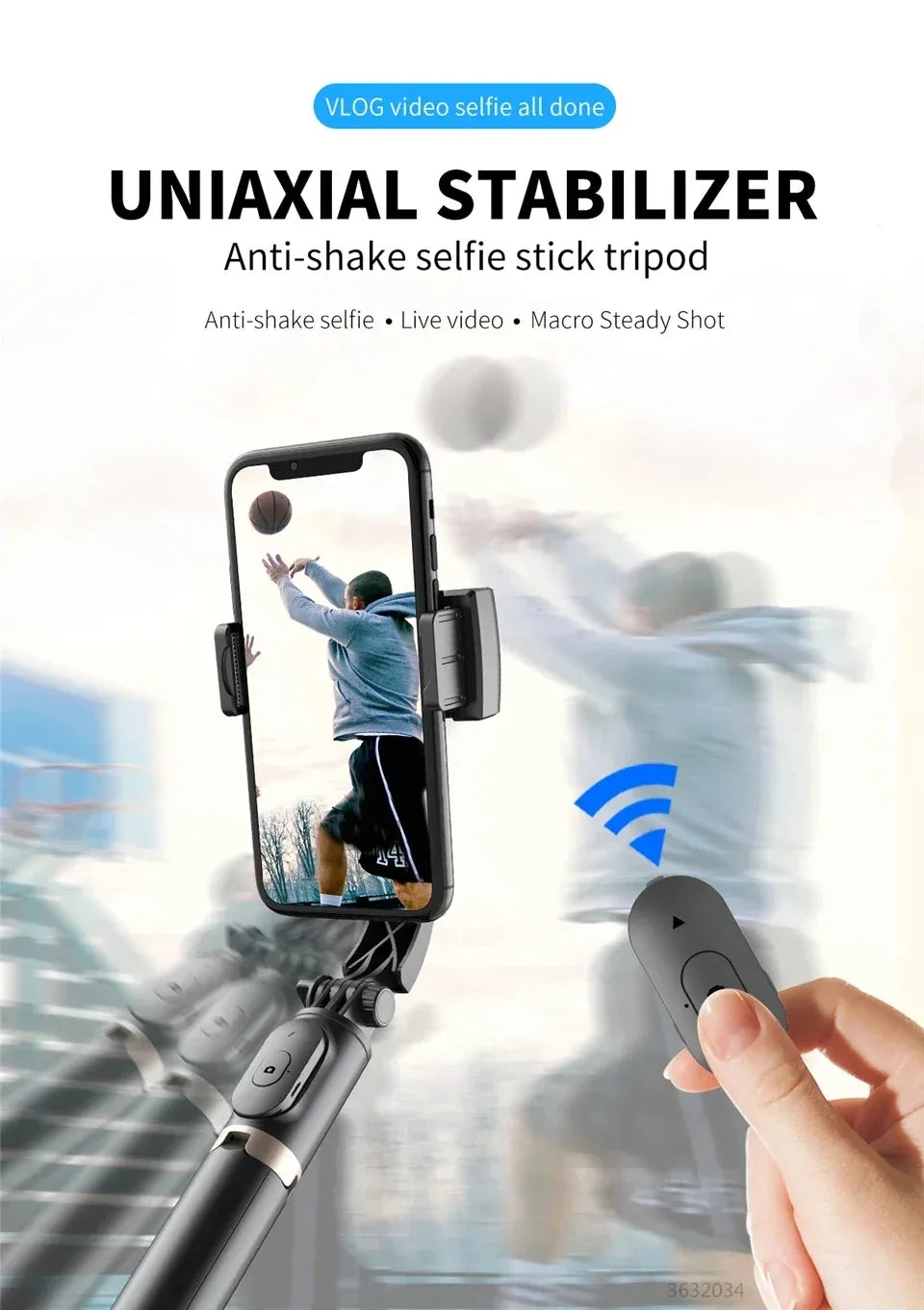 2025 NEW Gimbal Stabilizer Selfie Stick Foldable Wireless Tripod with Bluetooth Shutter Monopod for IOS Android