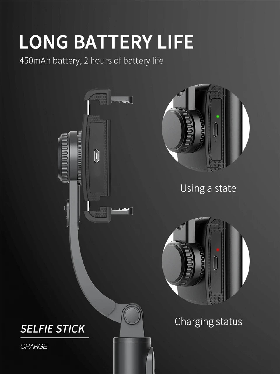 2025 NEW Gimbal Stabilizer Selfie Stick Foldable Wireless Tripod with Bluetooth Shutter Monopod for IOS Android