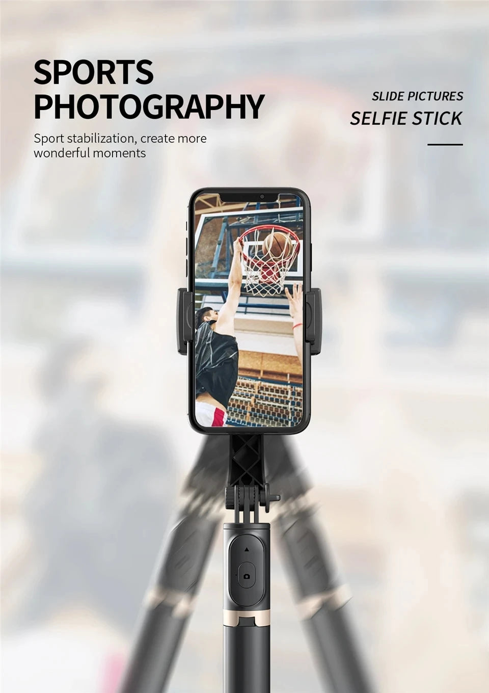 2025 NEW Gimbal Stabilizer Selfie Stick Foldable Wireless Tripod with Bluetooth Shutter Monopod for IOS Android