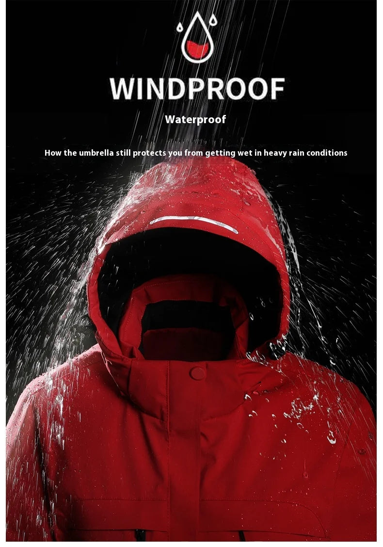 Intelligent Heating Jacket Men Women Electric Thermal Warm Winter Coat Charging Heated Windproof Outdoor Sports Skiing Jacket