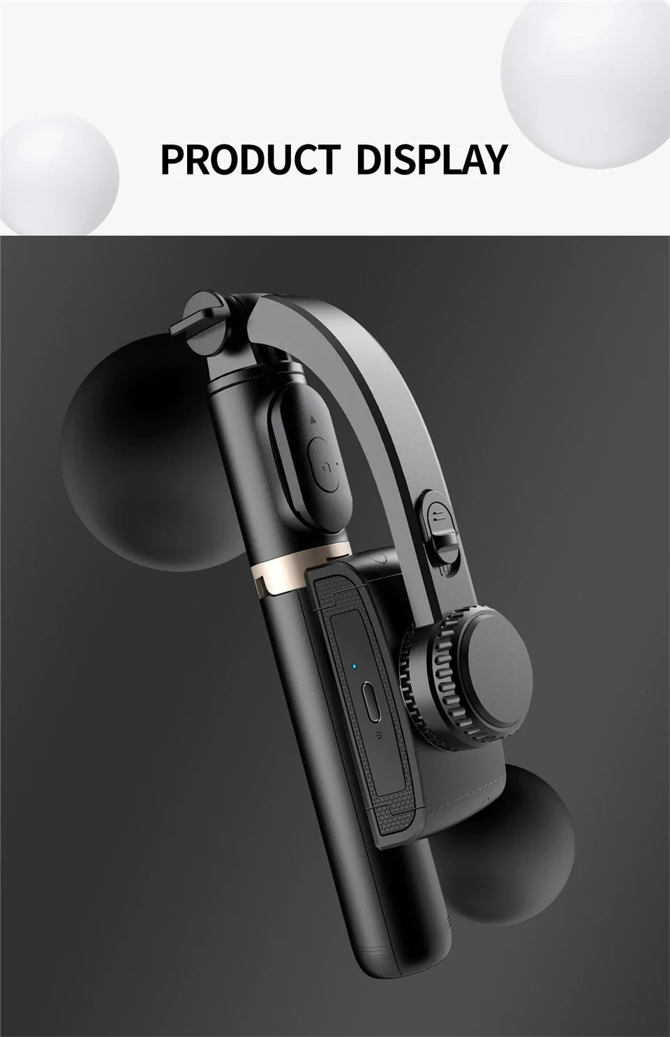 2025 NEW Gimbal Stabilizer Selfie Stick Foldable Wireless Tripod with Bluetooth Shutter Monopod for IOS Android