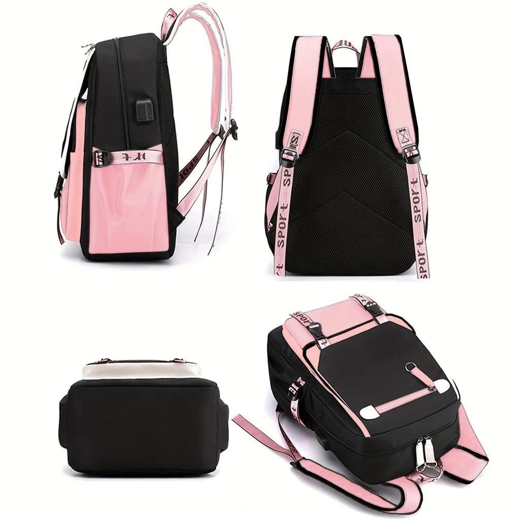 Kuromi Cartoon Backpack Hello Kitty Large Capacity Cute Laptop Travel Bag Shoulder Handbag for Student