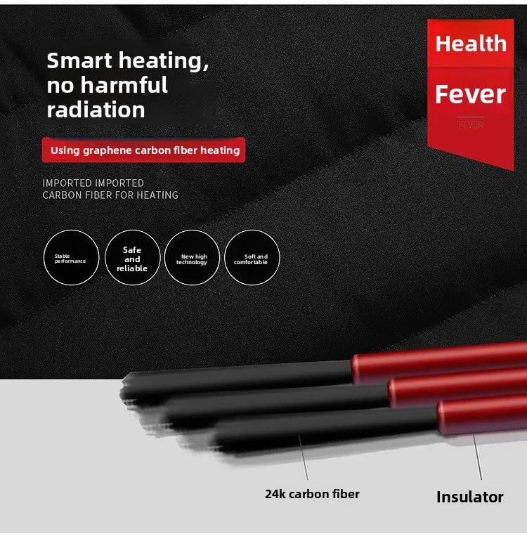 Smart Heating Cotton Jacket for Men with USB Hood Electric Thermal Constant Temperature Clothing Warm Polyester Inner Fabric