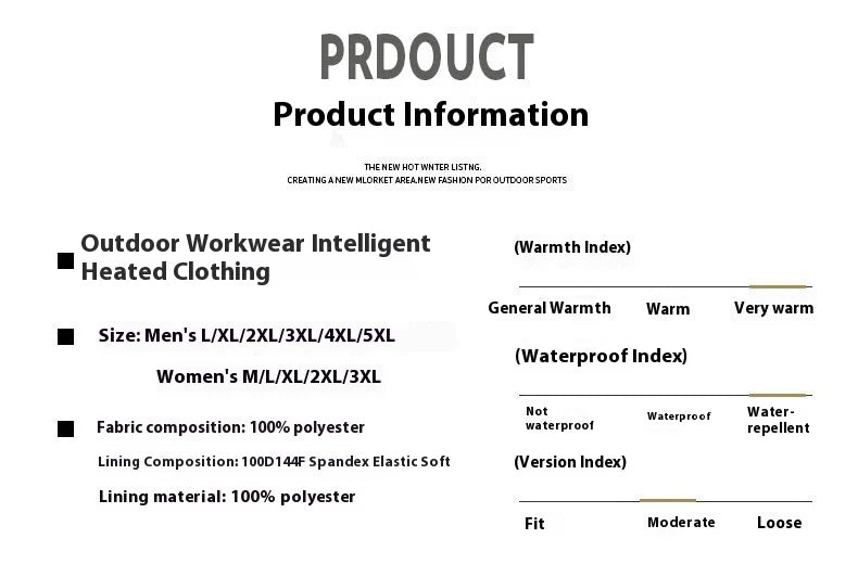 Intelligent Heating Jacket Men Women Electric Thermal Warm Winter Coat Charging Heated Windproof Outdoor Sports Skiing Jacket
