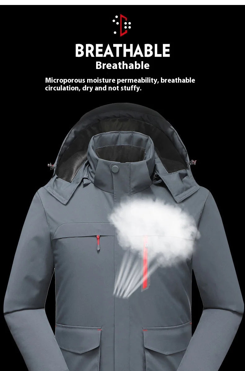 Intelligent Heating Jacket Men Women Electric Thermal Warm Winter Coat Charging Heated Windproof Outdoor Sports Skiing Jacket