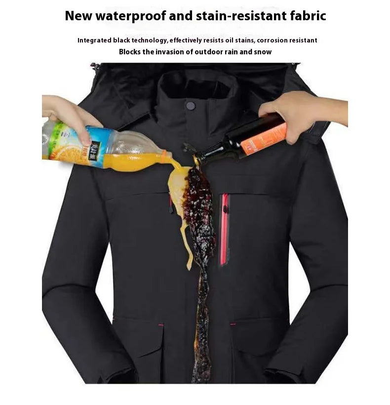 Intelligent Heating Jacket Men Women Electric Thermal Warm Winter Coat Charging Heated Windproof Outdoor Sports Skiing Jacket