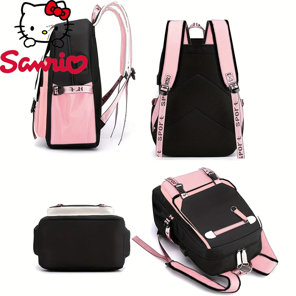 Kuromi Cartoon Backpack Hello Kitty Large Capacity Cute Laptop Travel Bag Shoulder Handbag for Student